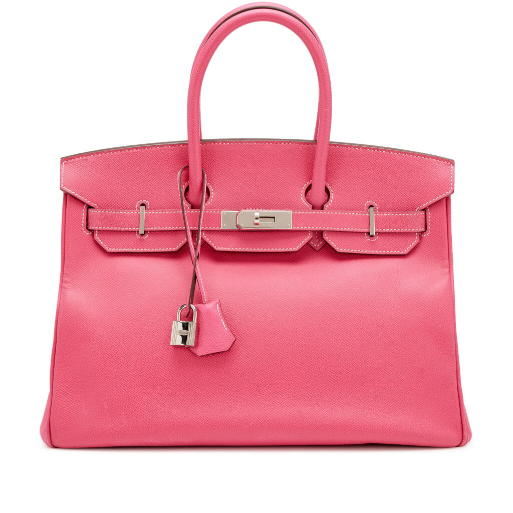 View full screen - View 1 of Lot 121. Limited Edition Rose Tyrien and Rubis Epsom Verso Candy Birkin 35 Palladium Hardware, 2011.