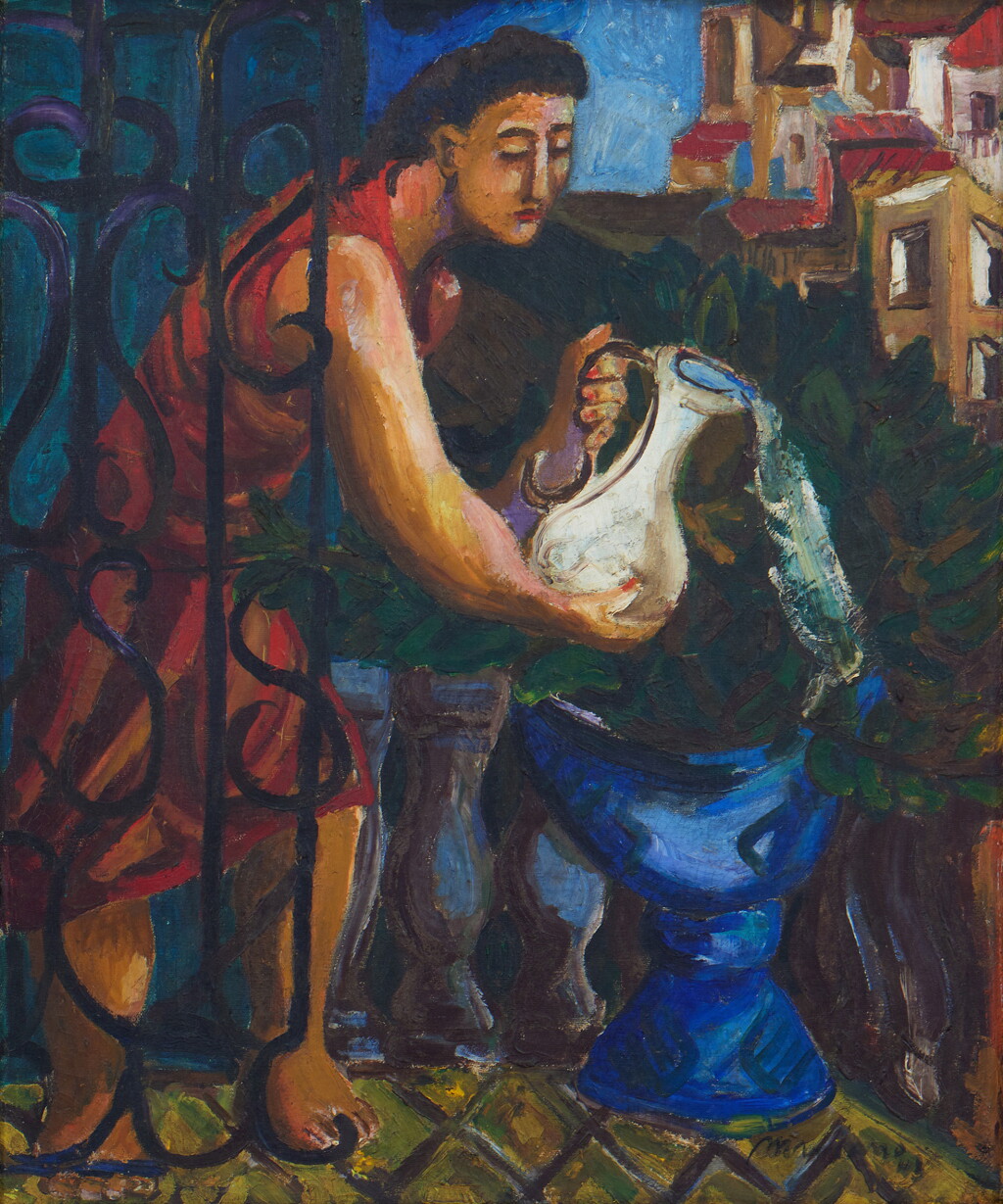 View full screen - View 1 of Lot 263. Mujer con jarra.
