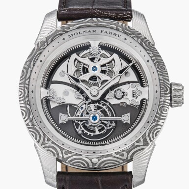 View full screen - View 1 of Lot 261. Atlantis Tourbillon, Reference 51019 | A unique lacquered Damascus stainless steel semi-skeletonized tourbillon wristwatch | Circa 2023.