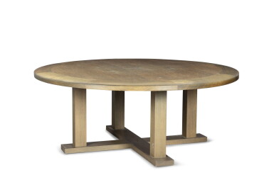 View full screen - View 1 of Lot 2140. Christian Liaigre (1943-2020), A tinted oak circular table | Christian Liaigre (1943-2020), Table circulaire en chêne teinté.