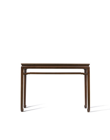 View full screen - View 1 of Lot 3765. A zitan side table, zhuo, Late Ming dynasty | 明末 紫檀馬蹄足條桌.