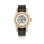 GIRARD-PERREGAUX | 1966, REFERENCE GP 8046, A PINK GOLD AND DIAMOND-SET SKELETONIZED CHRONOGRAPH WRISTWATCH, CIRCA 2000