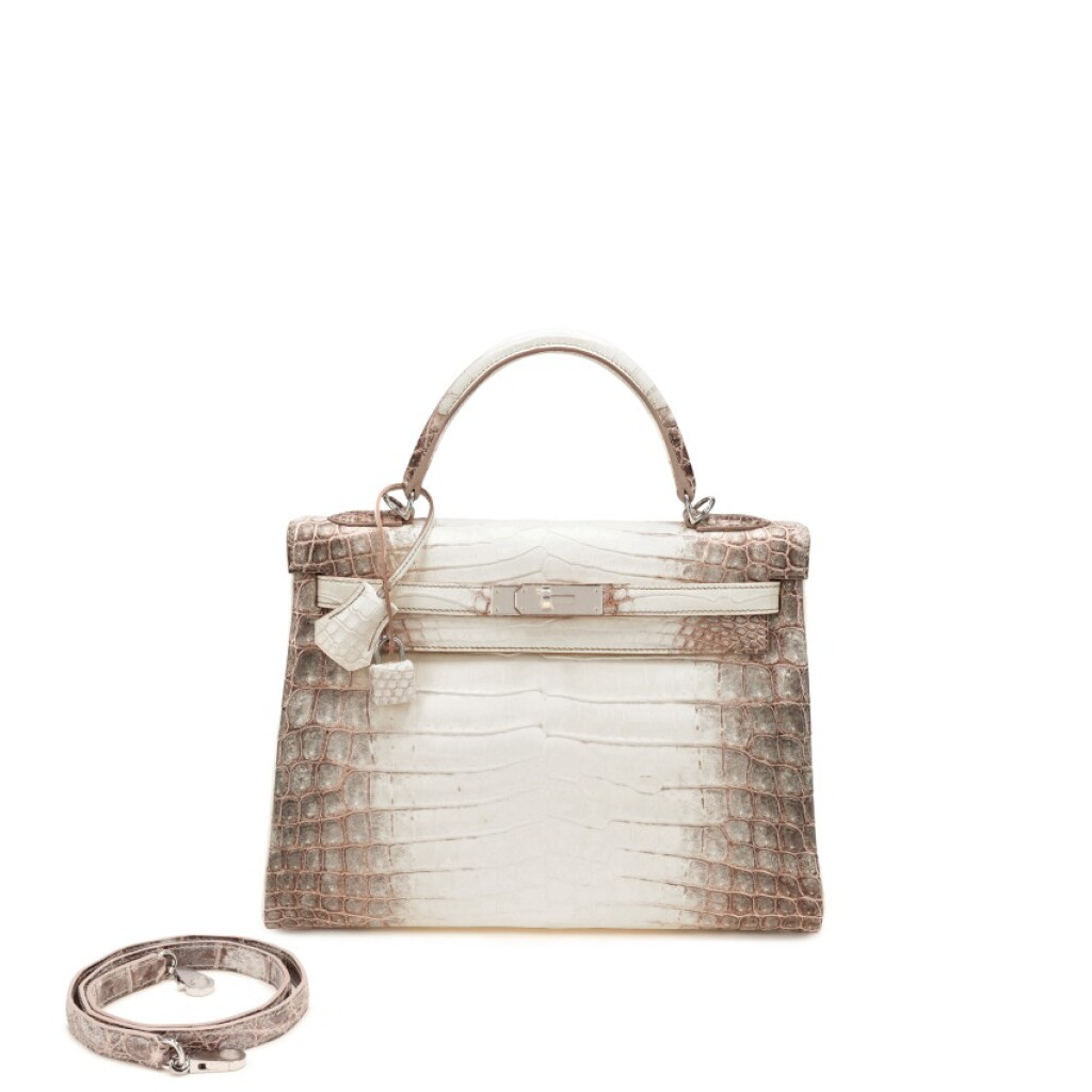 View full screen - View 1 of Lot 7. Matte White Himalaya Crocodile Niloticus Retourne Kelly 32 Palladium Hardware, 2021.