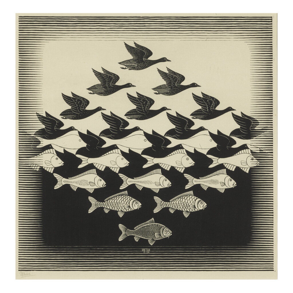 Voir en plein écran - Voir 1 du lot 81. M. C. ESCHER | SKY AND WATER I (B./K./L./W. 306).