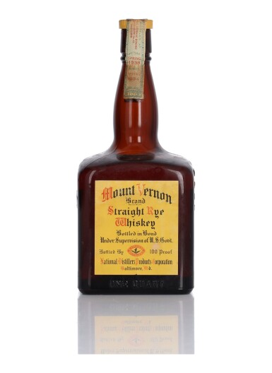 View full screen - View 1 of Lot 237. Mount Vernon Straight Rye Whiskey 100 Proof 1934 (1 Bottle Quart).