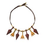 Wood, Brass and Leather Necklace
