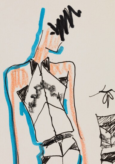 View full screen - View 1 of Lot 7. An original sketch for fashion, circa 2010 | Croquis de mode original, vers 2010.