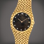 Cobra, Reference 5403 | A yellow gold wristwatch with integrated bracelet, diamond indexes and date | Circa 1980