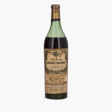 View full screen - View 1 of Lot 2587. V.F.O Cognac Brandy Hannah & Hogg Private Bottling 1893 (1 Bottle 1/5 Gallon).