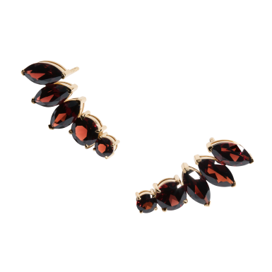 View full screen - View 1 of Lot 3. Pair of 18 Karat Gold and Red Garnet 'Isadora' Earrings.