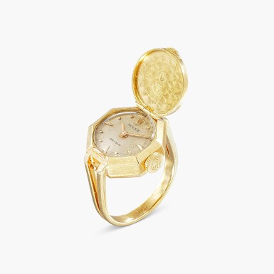 View full screen - View 1 of Lot 1244. Gold Watch Ring | 勞力士 | K金 錶戒指.