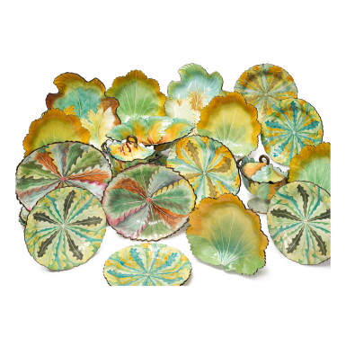View full screen - View 1 of Lot 266. A DAVENPORT PEARLWARE LEAF-MOLDED ASSEMBLED PART-DESSERT SERVICE, CIRCA 1810.