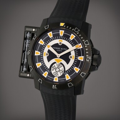 View full screen - View 1 of Lot 473. Reference G021 Sport Spirit Diver | A PVD-coated stainless steel automatic wristwatch with depth gauge, Circa 2014.