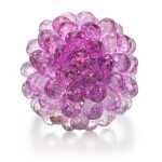 Pink sapphire and diamond ring