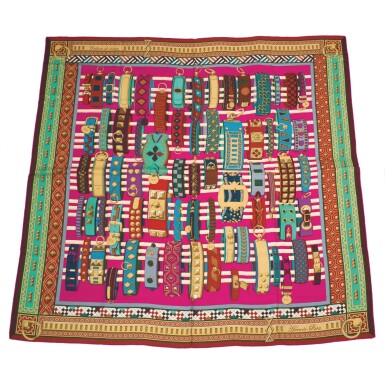 View full screen - View 1 of Lot 49. Hermès "Colliers de Chien" Cashmere and Silk Shawl 140cm.