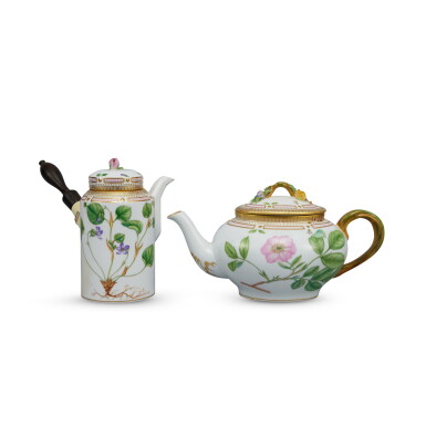 View full screen - View 1 of Lot 407. A Royal Copenhagen ‘Flora Danica’ Teapot and Cover and Coffeepot and Cover, Modern.