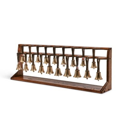 View full screen - View 1 of Lot 11. A Set of Nineteen English Brass Musical Handbells.
