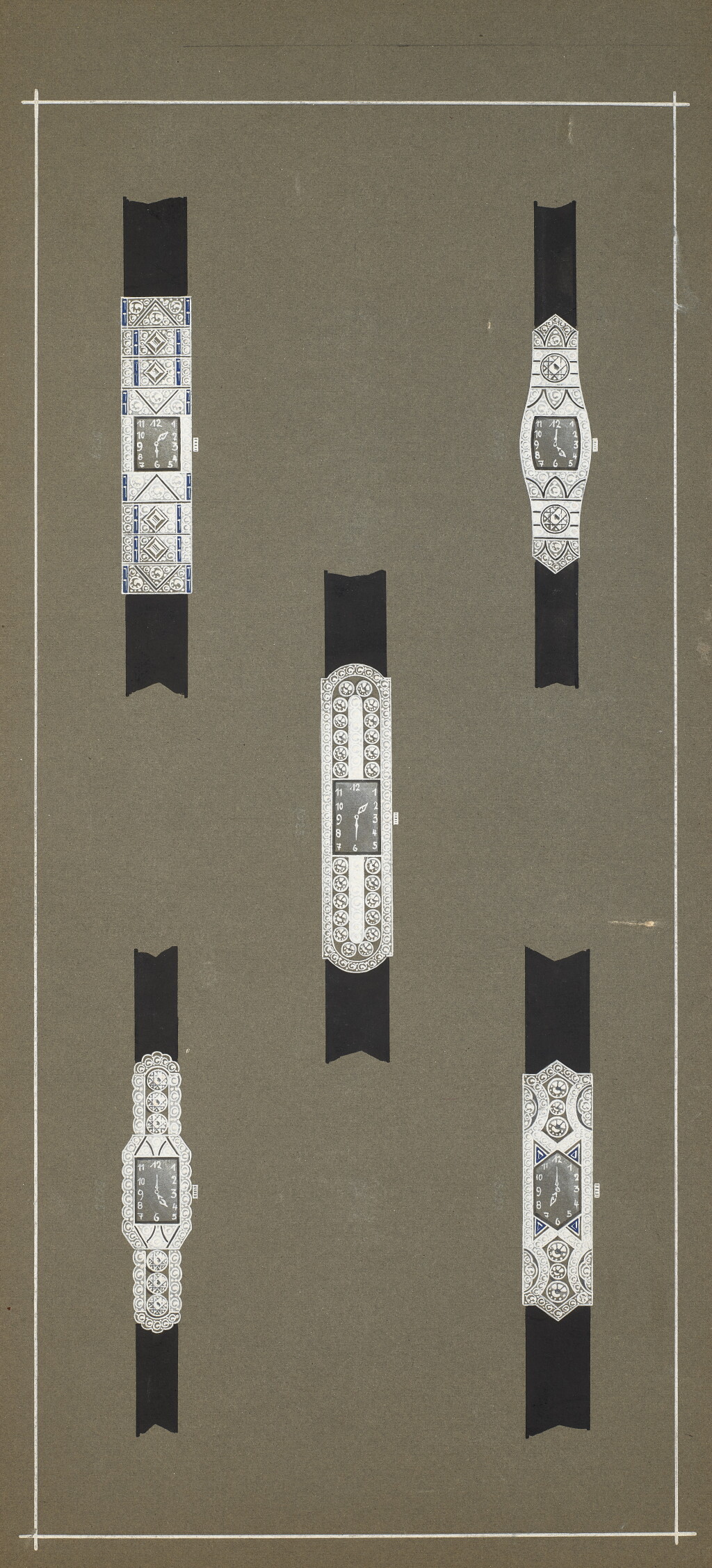 View full screen - View 1 of Lot 31. Design of five wristwatches with accompanying NFT Circa 1960.