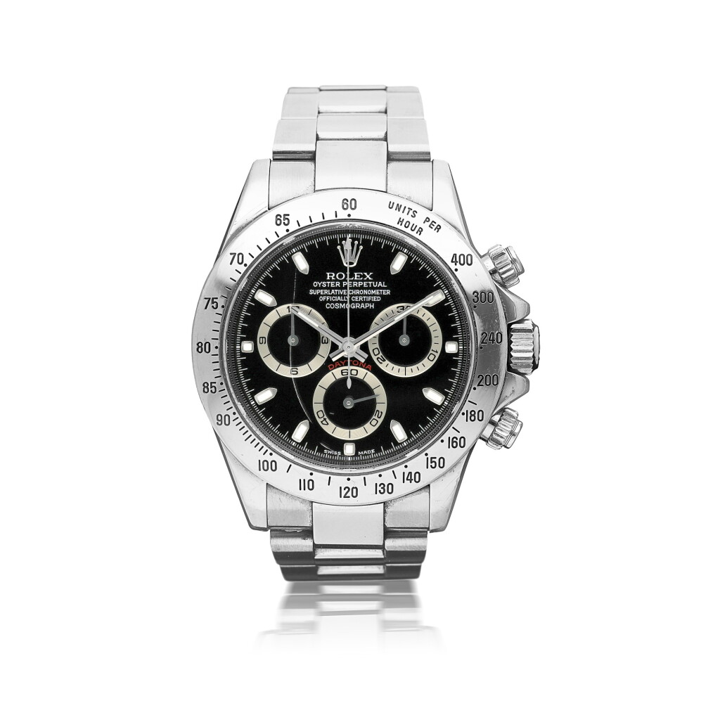 View full screen - View 1 of Lot 9. ROLEX | REFERENCE 116520 DAYTONA A STAINLESS STEEL AUTOMATIC CHRONOGRAPH WRISTWATCH WITH REGISTERS AND BRACELET, AWARDED TO THE GRANDE AMERICAN SPORTS CAR SERIES GTS CHAMPION CHRIS BINGHAM IN 2001.