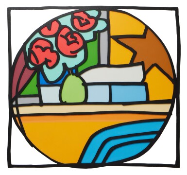 View full screen - View 1 of Lot 753. Still Life with Four Roses and Pear (Blue Pillow).