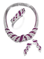 Mouawad | Ruby and diamond parure | Mouawad | 紅寶石配鑽石首飾套裝