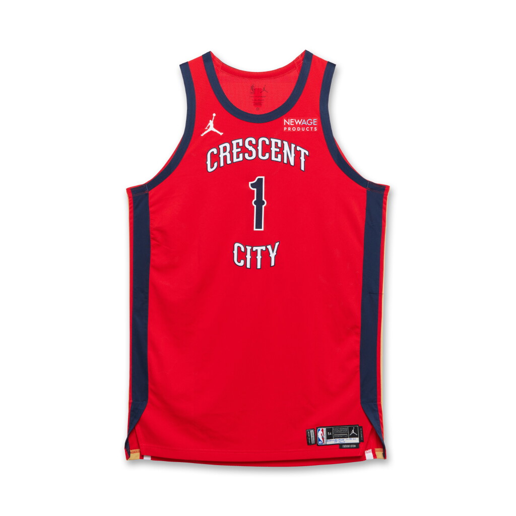 View full screen - View 1 of Lot 13. Zion Williamson New Orleans Pelicans 2024-2025 Game Worn Statement Edition Jersey.