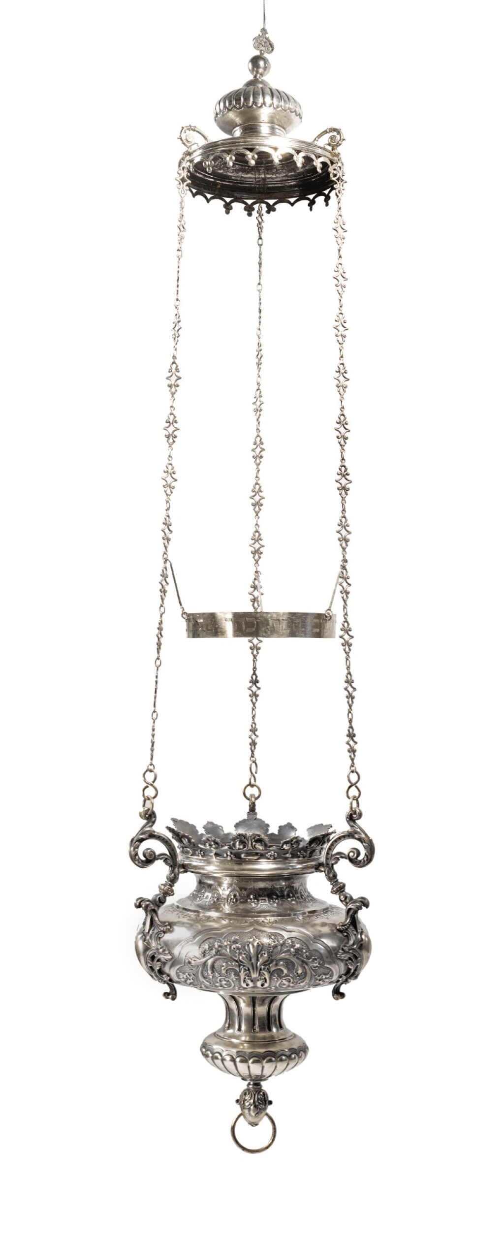 View full screen - View 1 of Lot 141. A FRENCH SILVER ETERNAL LIGHT (NER TAMID), LATE 19TH CENTURY.