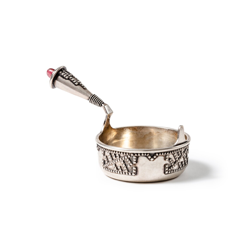 View full screen - View 1 of Lot 167. A Fabergé gem-set silver kovsh, Moscow, 1899-1908.