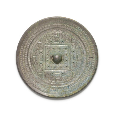 View full screen - View 1 of Lot 118. A bronze mirror, Han dynasty | 漢 青銅四神規矩紋鏡.
