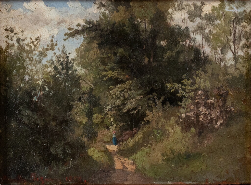 View full screen - View 1 of Lot 308. Sentier dans un sous-bois (Path through the Undergrowth).