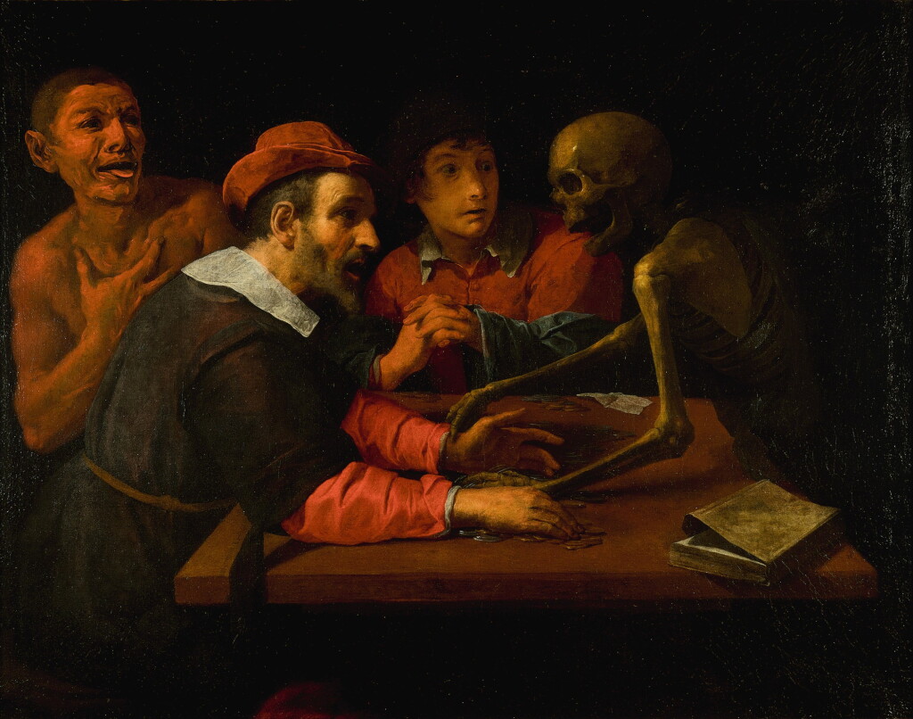 View full screen - View 1 of Lot 332. Death comes to the table of the miser.