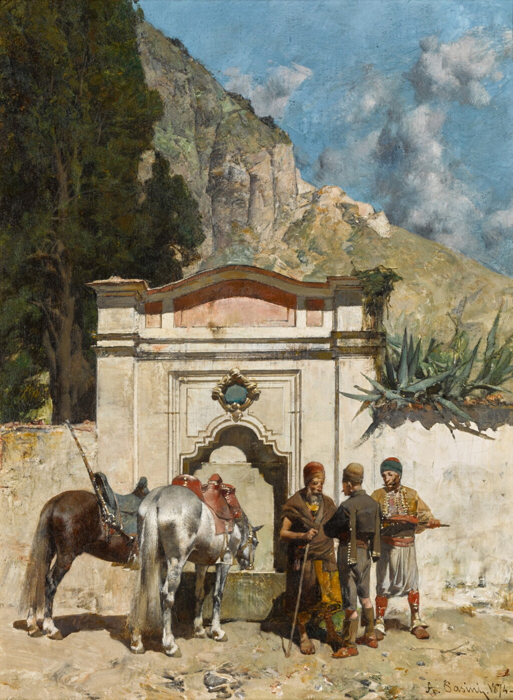 View full screen - View 1 of Lot 8. Watering the Horses.