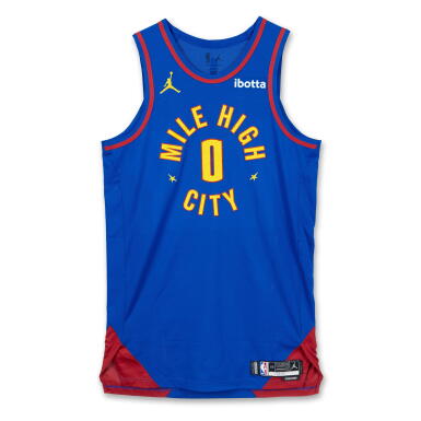 View full screen - View 1 of Lot 82. Christian Braun Denver Nuggets 2024-2025 Emirates NBA Cup Game Worn Statement Edition Jersey.