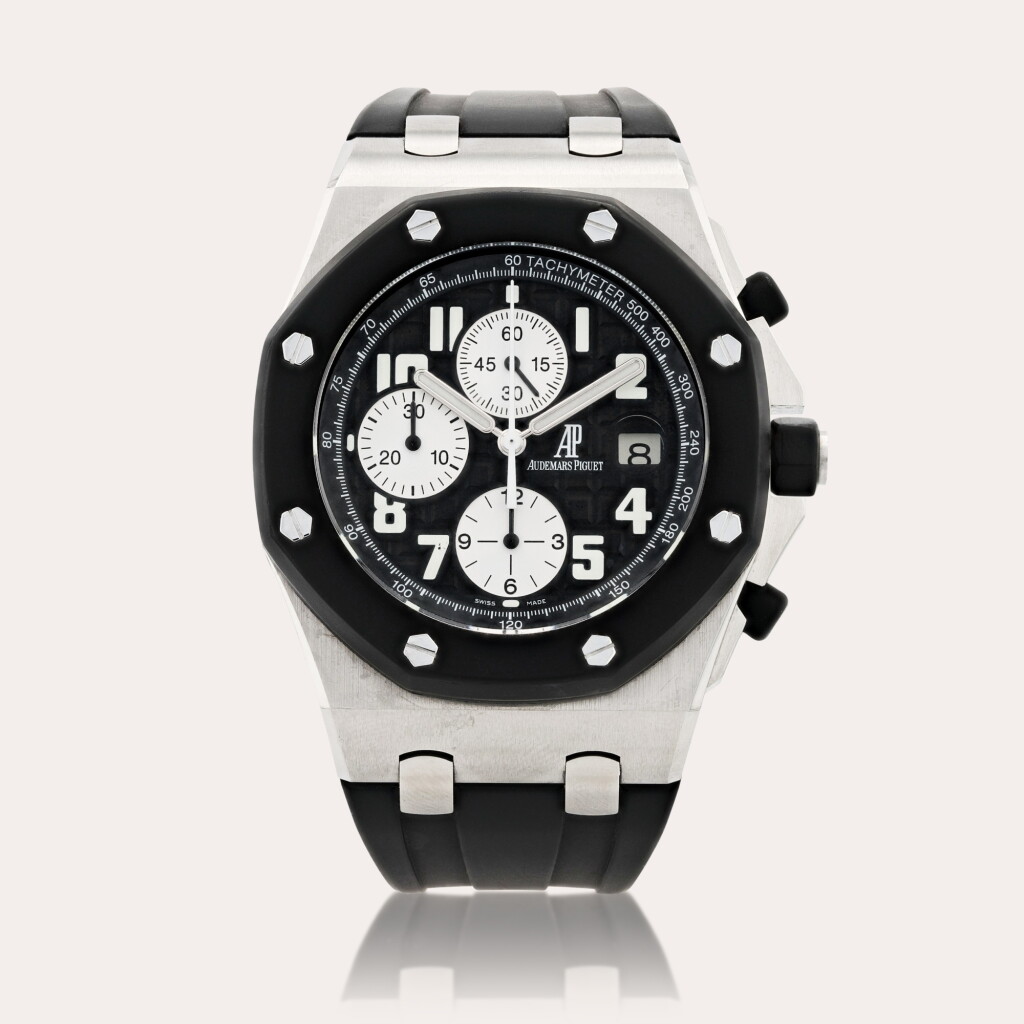View full screen - View 1 of Lot 405. Royal Oak Offshore Montre bracelet chronographe en acier avec date | Stainless steel chronograph wristwatch with date Vers 2010 | Circa 2010.