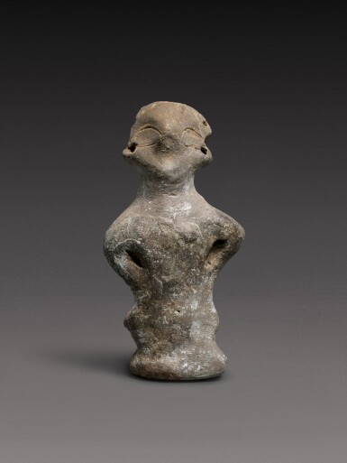 View full screen - View 1 of Lot 110. A Vinča Terracotta Figure of a Woman, Neolithic Period, Vinča C-D, Vinča-Pločnik-Phase I, 5000-4500 B.C..