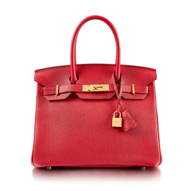 View full screen - View 1 of Lot 8360. Rouge Vif Togo Birkin 30 Gold Hardware, 2020 | 愛馬仕亮紅色 Togo 小牛皮30公分柏金包,配鍍金金屬件,2020年.