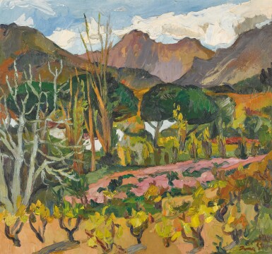 View full screen - View 1 of Lot 84. IRMA STERN | VIEW ACROSS VINEYARD.