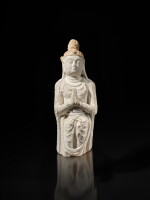 A finely carved sandstone figure of a Bodhisattva, Tang dynasty