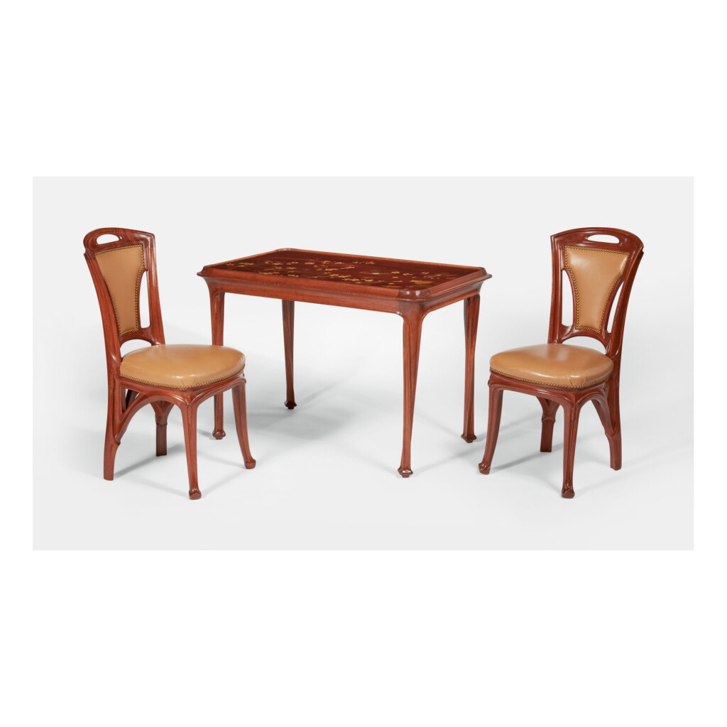 View full screen - View 1 of Lot 105. EUGÈNE VALLIN | PAIR OF SIDE CHAIRS.