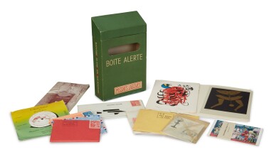 View full screen - View 1 of Lot 16. BOÎTE ALERTE. MISSIVES LACIVES. EXPOSITION INTERNATIONALE DU SURREALISM (EROS). PARIS: GALERIE DANIEL CORDIER, 1959.