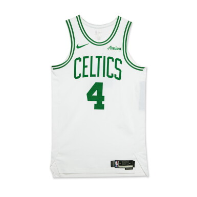 View full screen - View 1 of Lot 34. Jrue Holiday Boston Celtics 2025 NBA Playoffs Eastern Conference Round 1 Game Worn Association Edition Jersey | Game 1.
