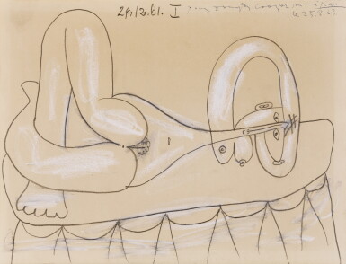 View full screen - View 1 of Lot 333. Femme nue allongée.