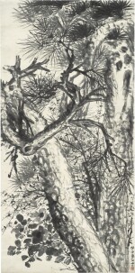 王雲 梅花雙松 | Wang Yun, Plum Blossoms by Majestic Pine Trees