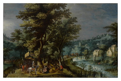View full screen - View 1 of Lot 318. A wooded landscape with the meeting of David and Abigail.