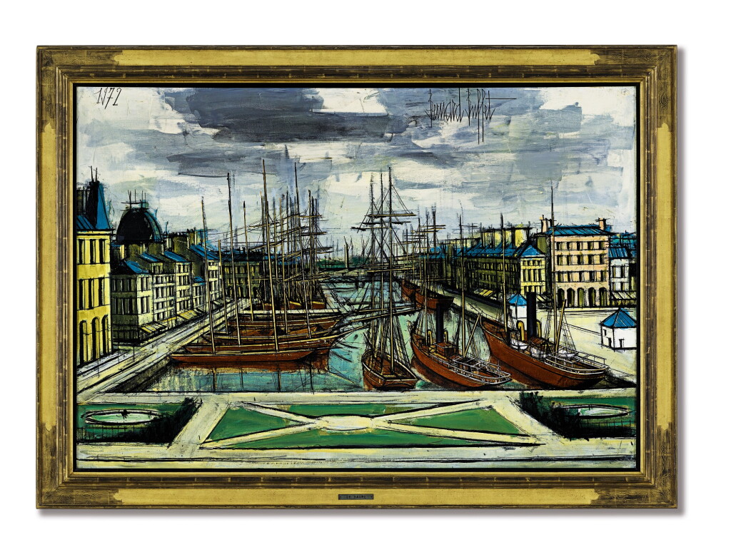 View full screen - View 1 of Lot 1032. BERNARD BUFFET 貝爾納・布菲 | LE HAVRE, LE BASSIN DU COMMERCE 勒哈佛爾,貿易港口.