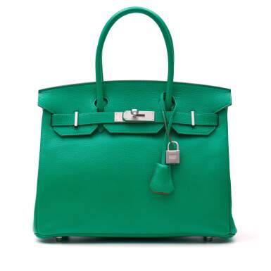 View full screen - View 1 of Lot 346. Menthe Birkin 30cm in Chèvre Mysore Leather with Palladium Hardware, 2013.