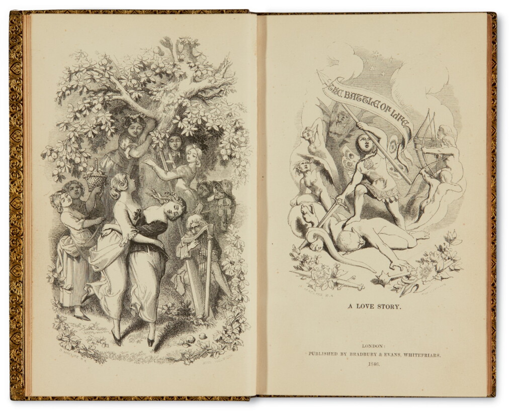 View full screen - View 1 of Lot 138. Dickens, The Battle of Life, 1846, first edition, first state of vignette title-page.