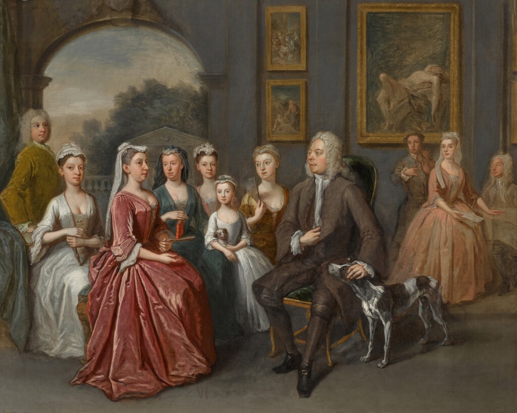 Gawen Hamilton — A large family group in an interior