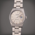 Reference 16030 Datejust | A stainless steel automatic wristwatch with date and bracelet, Circa 1982
