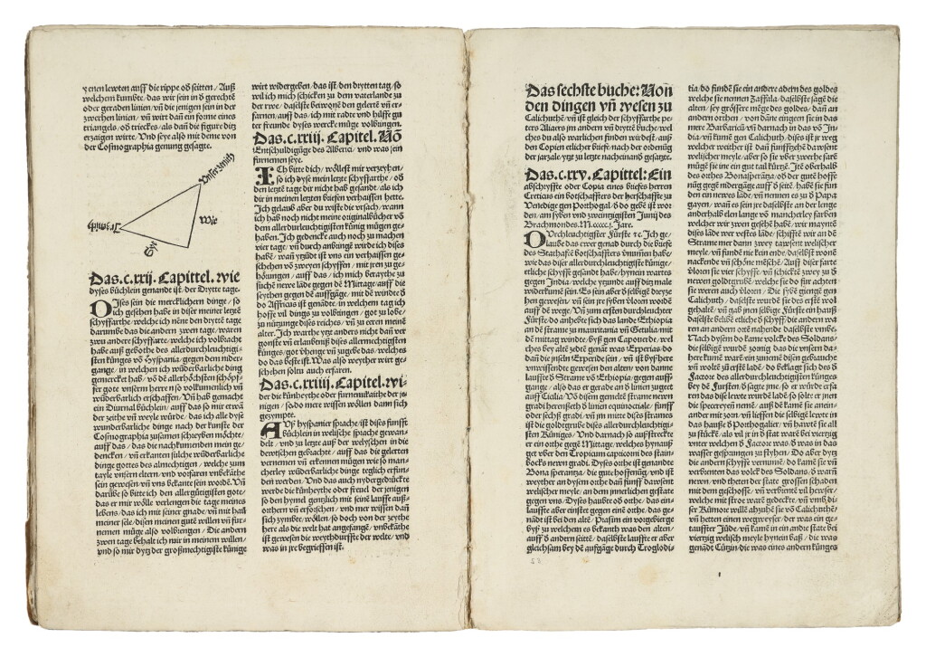 View full screen - View 1 of Lot 2. Montalboddo, Fracanzano da | The earliest accounts of travels to Asia and the New World and the first such printed in German.